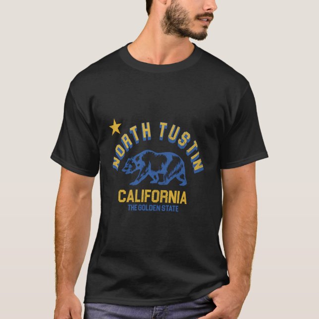 North Tustin California Beach Flag Bear Surf Ca Vi T-Shirt (Front)