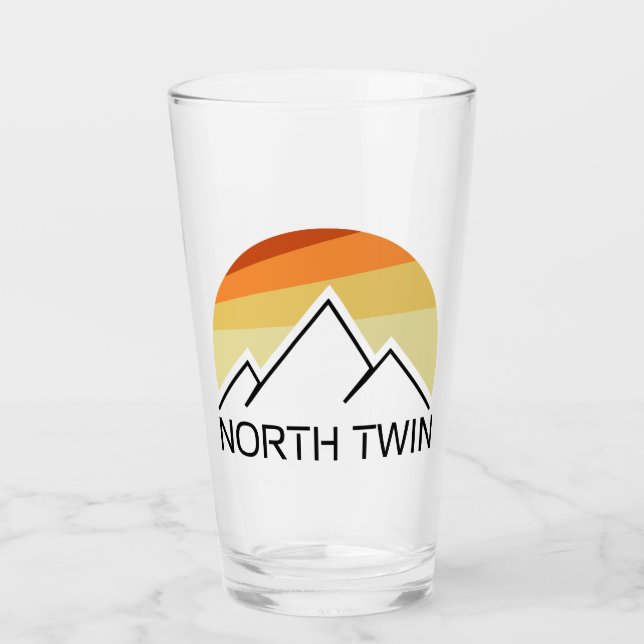 North Twin Mountain New Hampshire Retro Glass (Front)