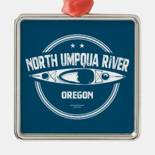 North Umpqua River Oregon Kayak Metal Ornament