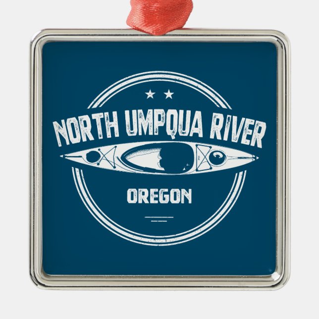 North Umpqua River Oregon Kayak Metal Ornament (Front)