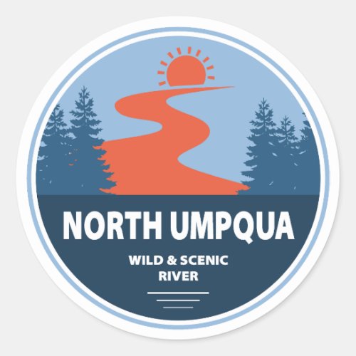 North Umpqua Wild and Scenic River Oregon Classic Round Sticker