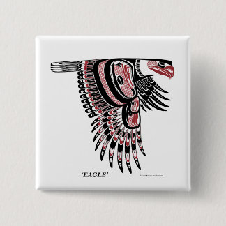 North West Coast Native Eagle Pinback Button