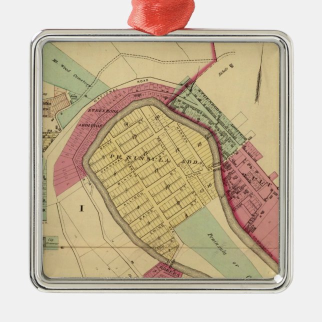 North Wheeling Metal Ornament (Front)