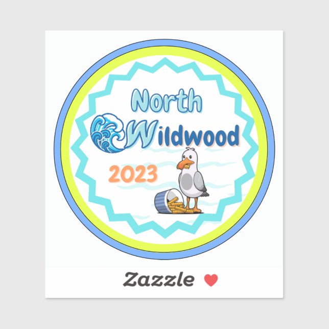 North Wildwood seagull sticker (Sheet)