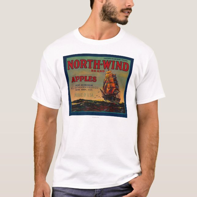 North Wind Apple Crate LabelYakima, WA T-Shirt (Front)
