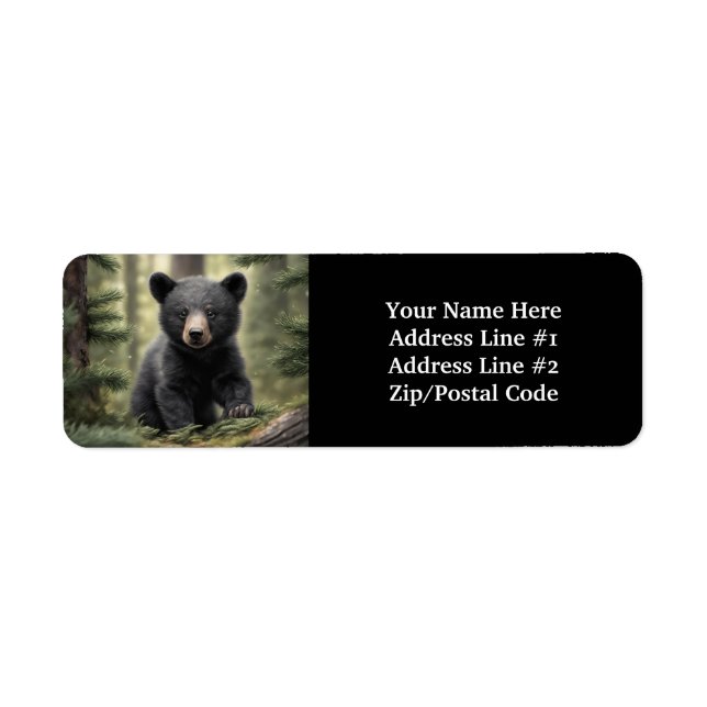 North Woods Little Black Bear Cub  Label (Front)