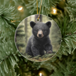 North Woods Little Black Bear Cub Ornament