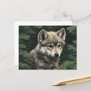 North Woods Wolf Cub Postcard