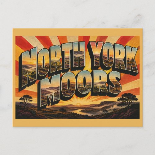 North York Moors England Vintage Travel Art Postcard