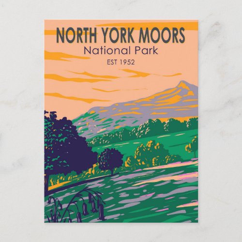 North York Moors National Park England Vintage Postcard