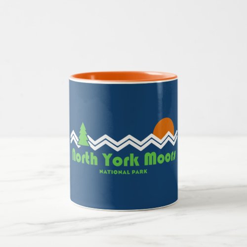 North York Moors National Park Retro Two_Tone Coffee Mug