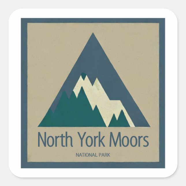North York Moors National Park Rustic Square Sticker (Front)