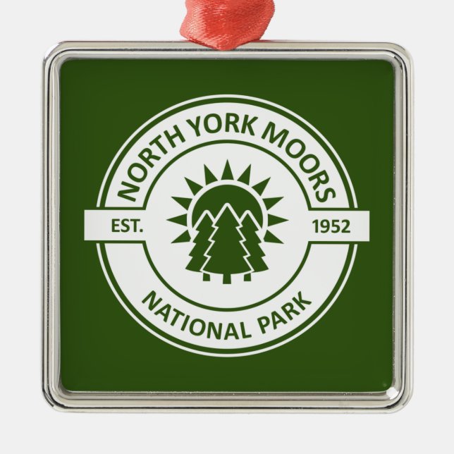 North York Moors National Park Sun Trees Metal Ornament (Front)