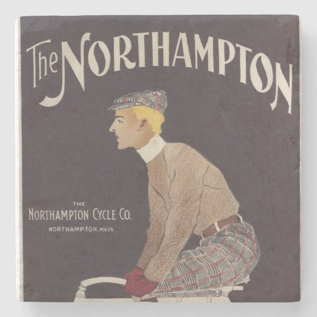 Northampton Cycle Co. Vintage Poster Stone Coaster (Front)