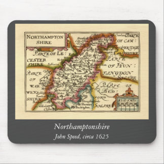 Northamptonshire County England Antiquarian Map Mouse Pad