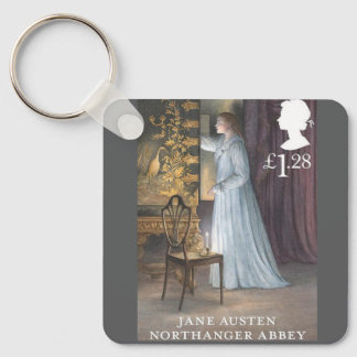 Northanger Abbey stamp and quote Keychain