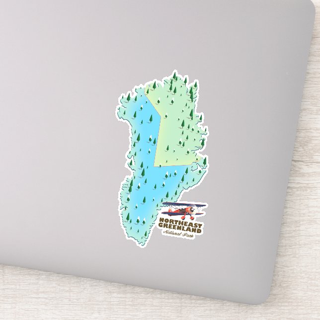 Northeast Greenland National Park map Sticker (Detail)