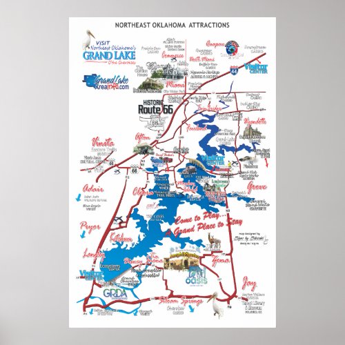 northeast OK attractions map Poster