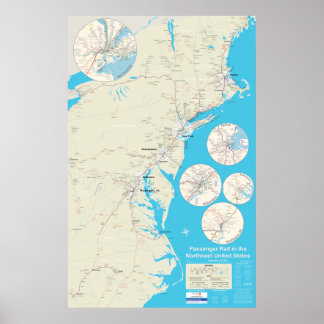 Northeast Rail Map version 1.1 - Sept 20, 2013 Poster