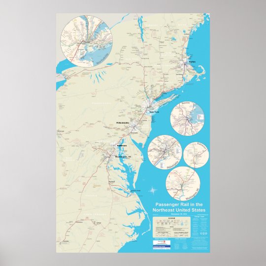 Northeast Rail Map version 2.1 - Dec 29, 2014 Poster | Zazzle.com