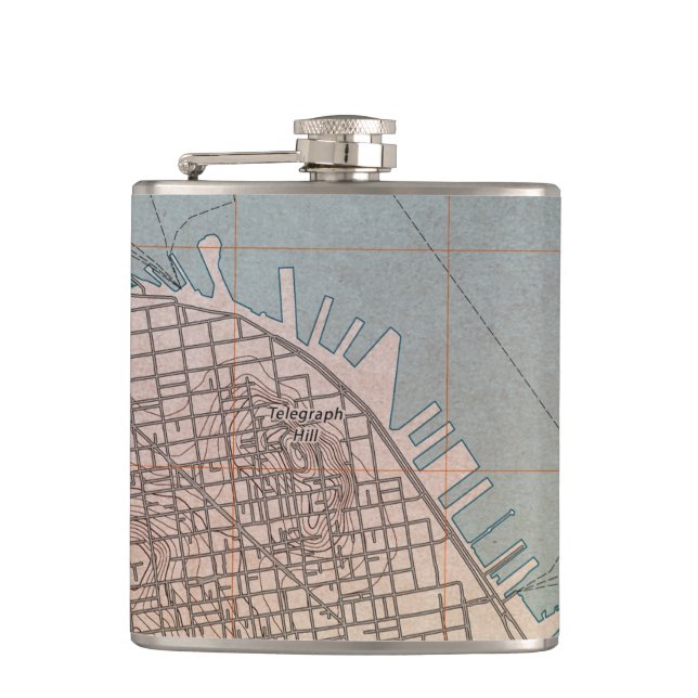 Northeast San Francisco Topographic Map Flask (Front)