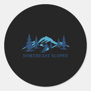 Northeast Slopes Vermont Ski Resort Skiing Skier Classic Round Sticker