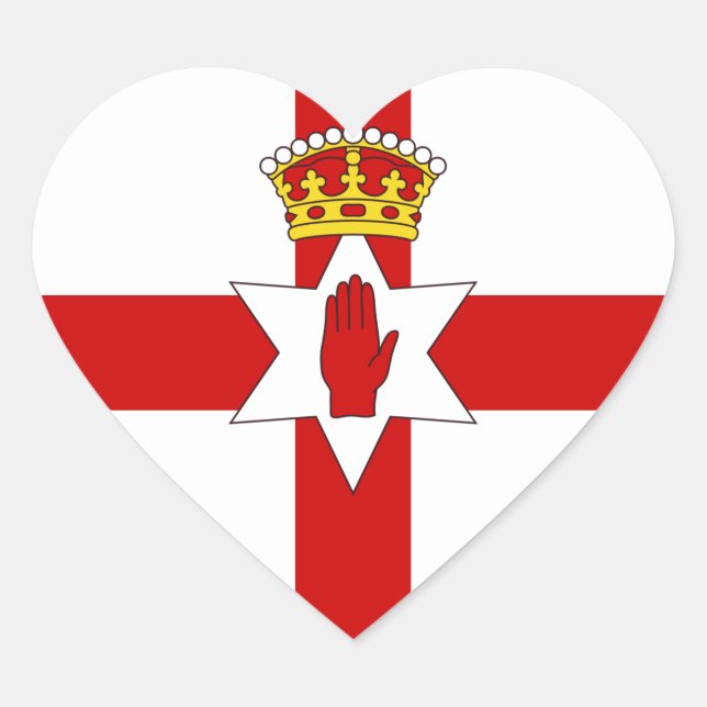 Norther Ireland ulster flag Heart Sticker (Front)