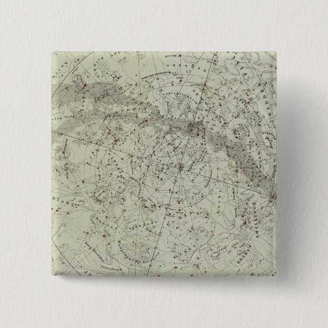 Norther Night Sky map Pinback Button (Front)