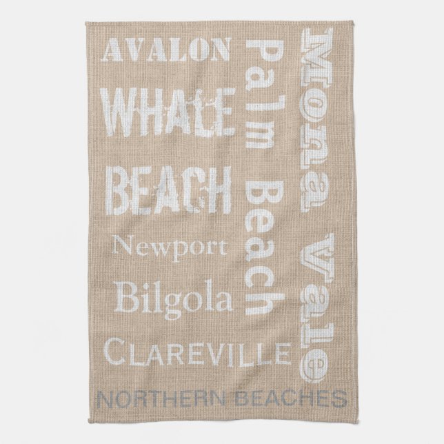 Northern Beaches linen-look Kitchen Towel (Vertical)