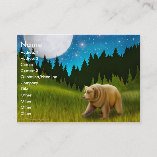 Customizable Northern Bear Profile Card Business Cards