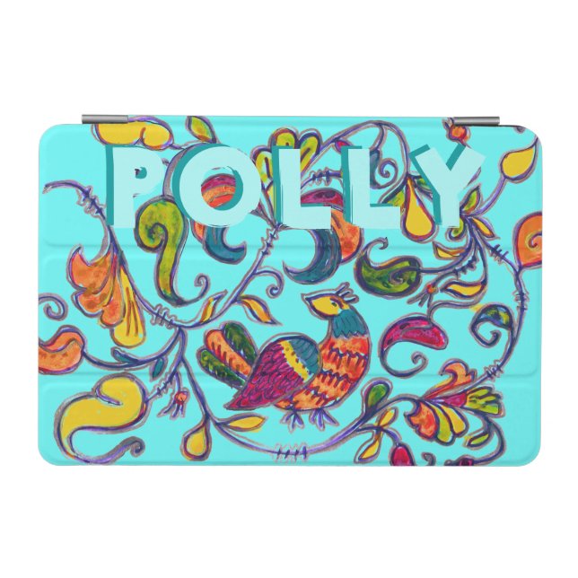 Northern Bird  Folk Art & Your Name iPad Mini Cover (Horizontal)