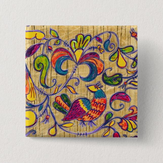 Northern Bird from Russia Pinback Button (Front)