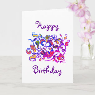 Northern Bird Russian Style Birthday Card