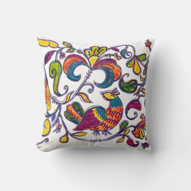 Northern Bird Throw Pillow (Front)
