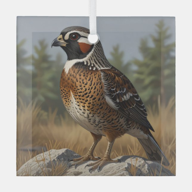 Northern Bobwhite  Glass Ornament (Front)