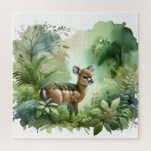 Northern Bushbuck in Lush Forest AREF457 _ Waterco Jigsaw Puzzle