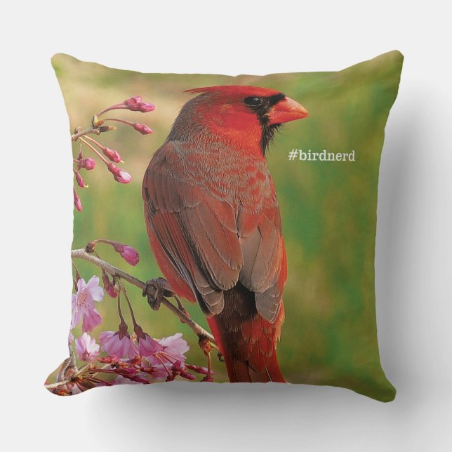 Northern Cardinal 2 Throw Pillow (Front)