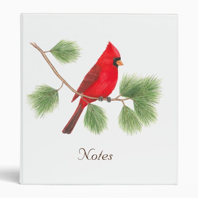 Northern Cardinal 3-Ring Binder (Front)