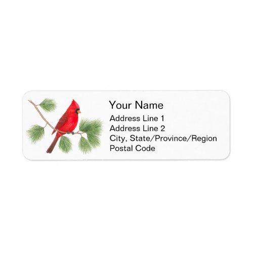 Northern Cardinal Address Labels