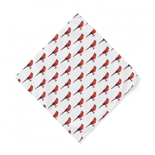 Northern cardinal bird cartoon illustration bandana (Front)