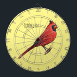 Northern cardinal bird cartoon illustration dart board<br><div class="desc">Northern cardinal bird cartoon illustration</div>