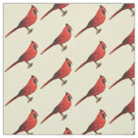 Northern cardinal bird cartoon illustration fabric