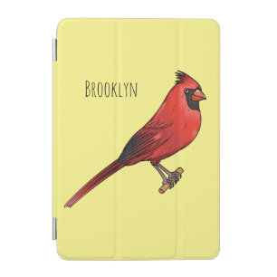 Northern cardinal bird cartoon illustration iPad mini cover