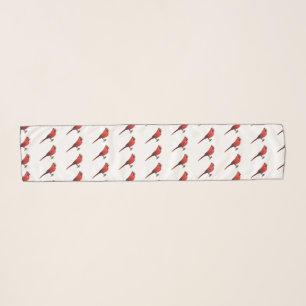Northern cardinal bird cartoon illustration scarf