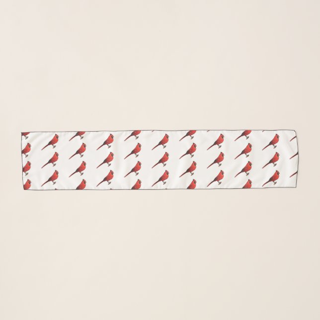 Northern cardinal bird cartoon illustration  scarf (Front (Horizontal))