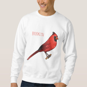 Northern cardinal bird cartoon illustration  sweatshirt