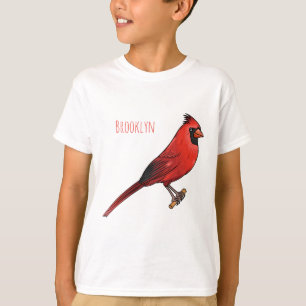 Northern cardinal bird cartoon illustration  T-Shirt
