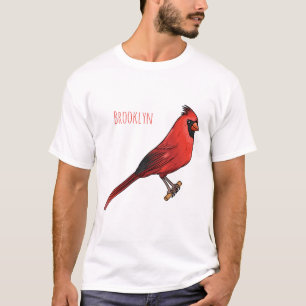 Northern cardinal bird cartoon illustration  T-Shirt