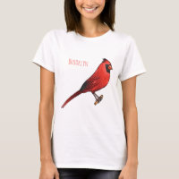 Northern cardinal bird cartoon illustration
