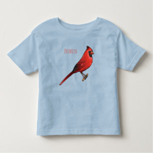 Northern cardinal bird cartoon illustration  toddler t-shirt